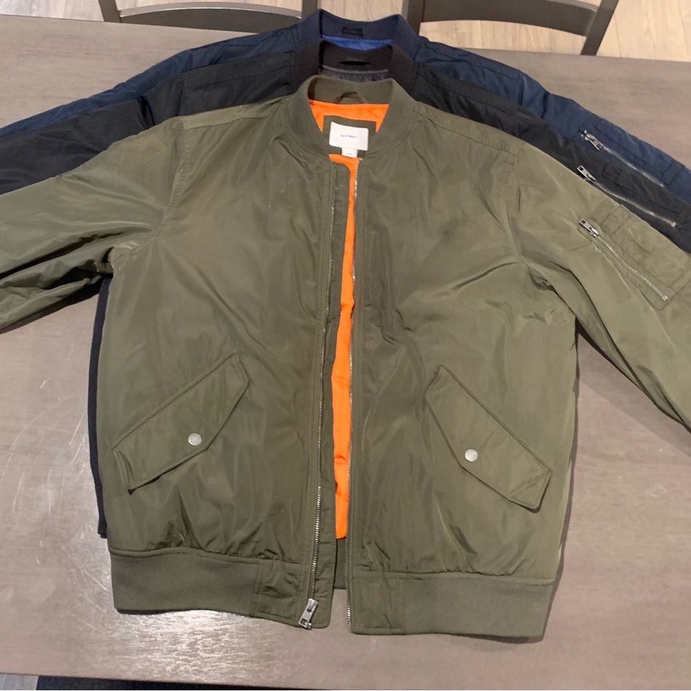 3 Bomber Jackets for Sale Green, Navy, & Black